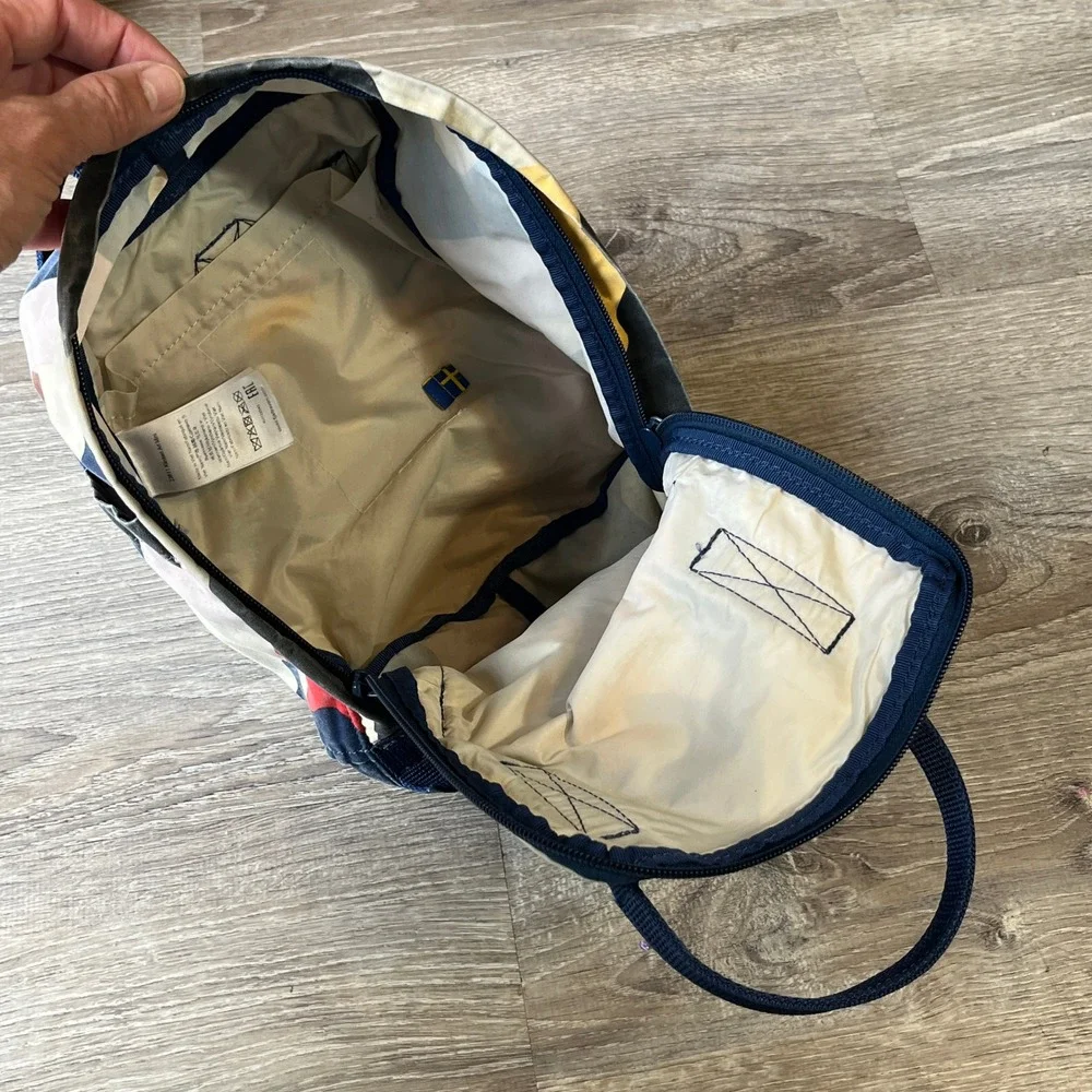 Fjallraven Kanken Art Mini Backpack Abstract Landscape Camo Blue 23611 Kids